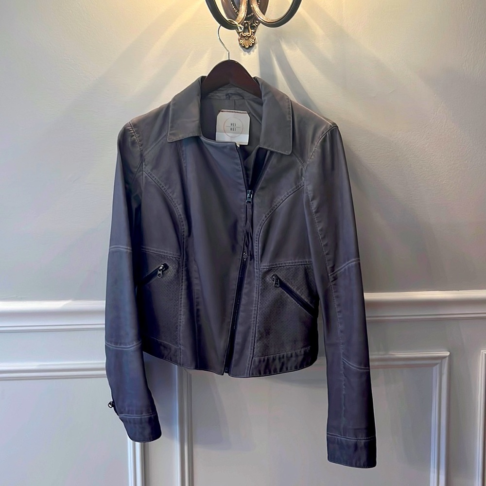 Hei Hei faux leather moto jacket